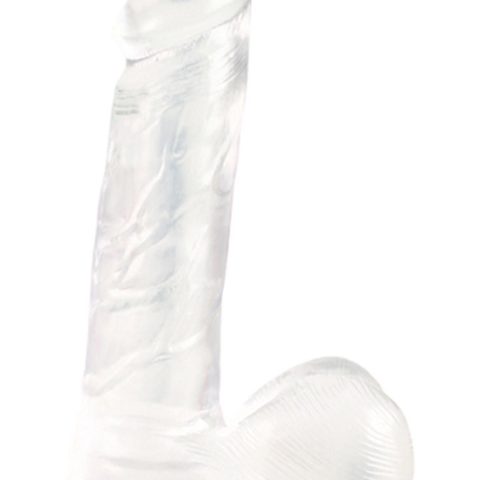 Dildo-dong w/suction cup clear 6 inch