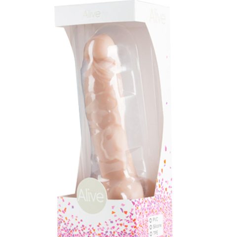 Członek penis dildo żyły jądra przyssawka sex 18cm