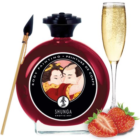 Słodycze-SHUNGA STRAWB/WINE BODYPAINT 100 ML