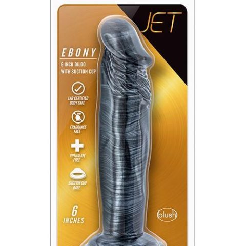Jet ebony 6inch dildo ebony metallic