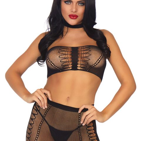 Bielizna-Bielizna-Bandeau top and mini skirt