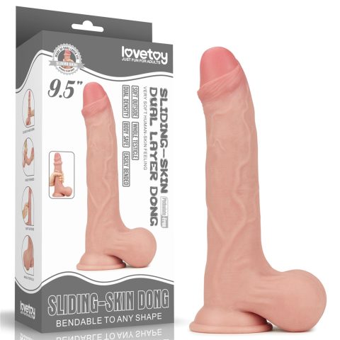 Duże żylaste gumowe dildo z podwójna skórą 24