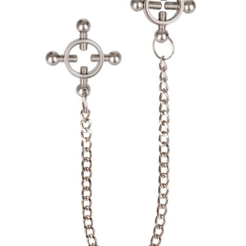 4 Point Nipple Press w Chain Black