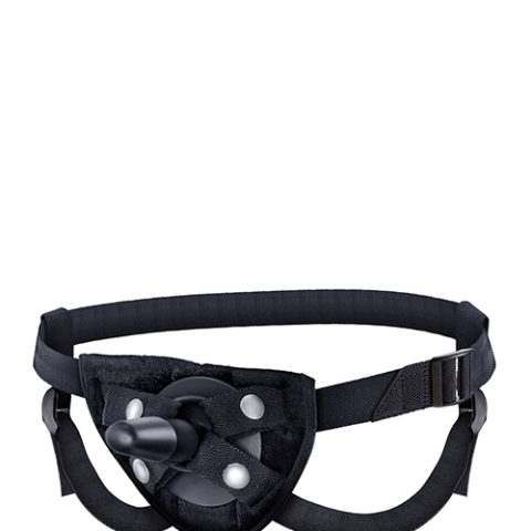 LOCK ON STRAP ON HARNESS BLACK
