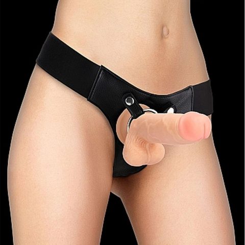 Uprząż strap-on miękki materiał w zestawie z dildo