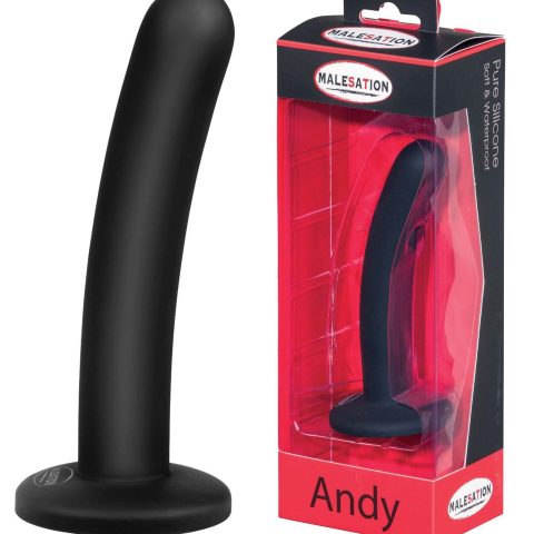 Silikonowe czarne gładkie dildo z przyssawką 12 cm