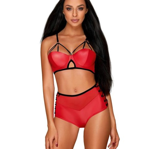 Komplet erotyczny biustonosz majtki leatheria l/xl