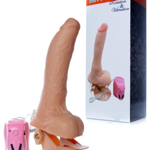 Dildo penis na przyssawce obroty rotacja 24cm