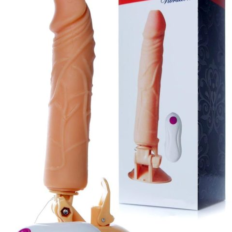 Dildo z przyssawką pilotem penis realistyczny 24cm