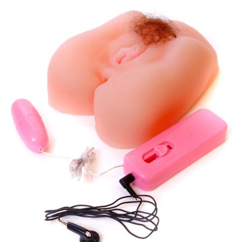 Wibrujący masturbator sztuczna pochwa 2 dziury